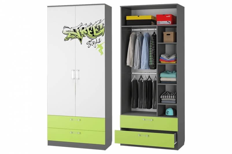 Шкаф для одежды с ящиками «Граффити»