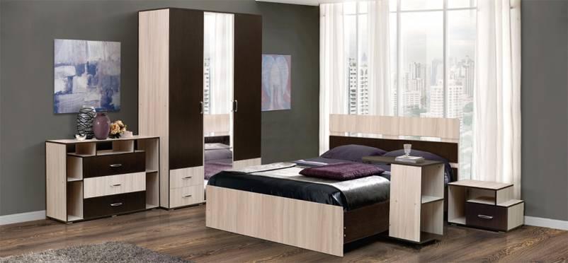 Набор мебели для спальни «Венеция 10» ЛДСП с кроватью 1600х2000